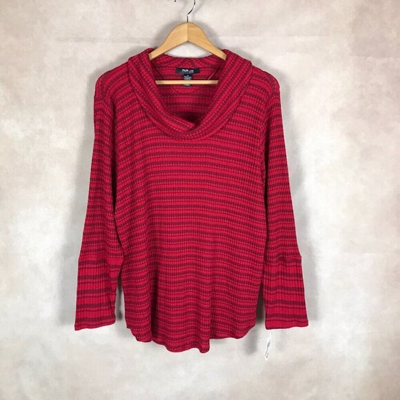 STYLE & CO. Plus Size Cowl Neck Red Thermal Top NWT 3X - Picture 8 of 10